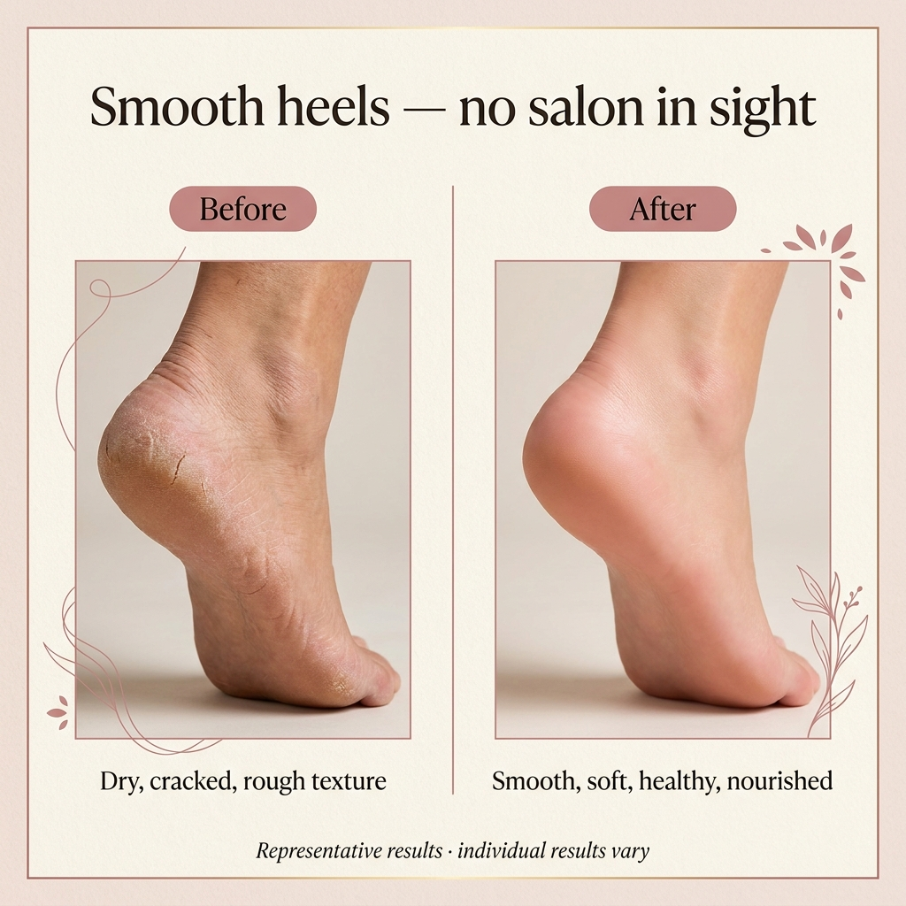 Before and after - smooth heels
